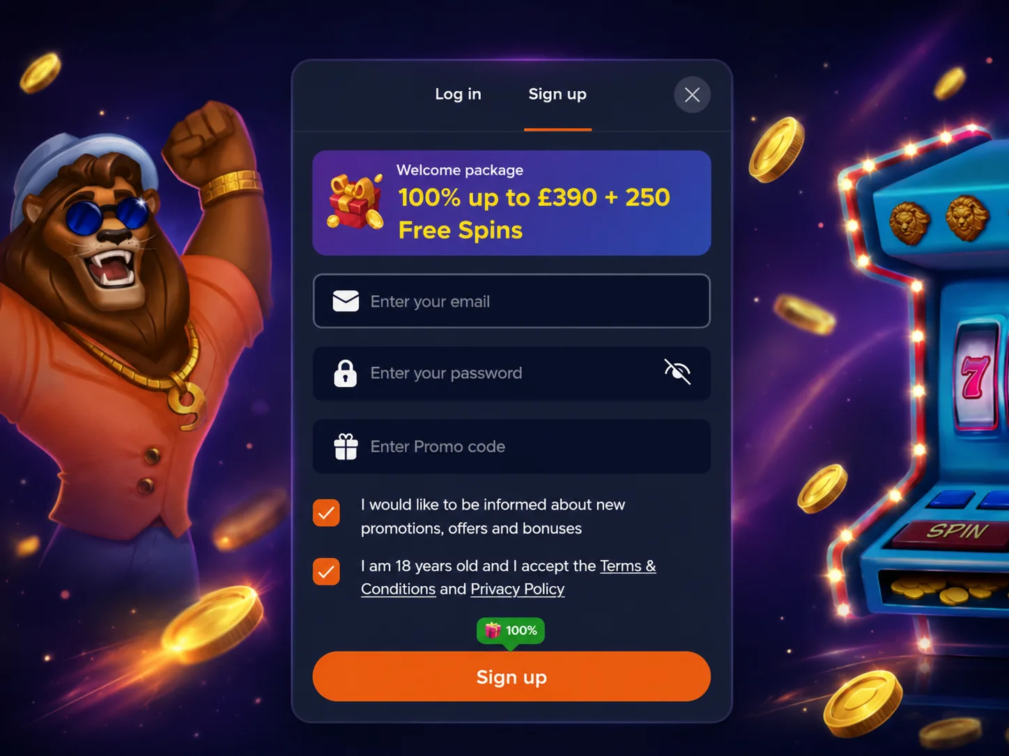 Nine Casino account verification form